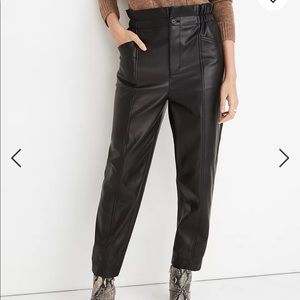 Madewell Vegan Leather Paperbag Pants